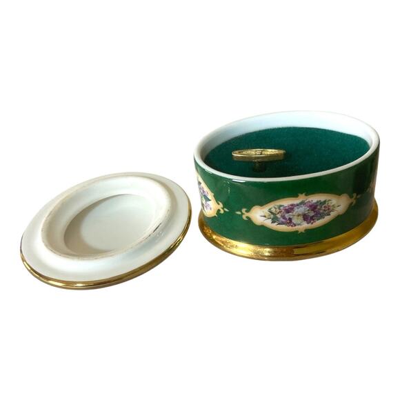 Vintage Porcelein Music Box by Lena Liu Cherished 2" tall x 4" wide - Picture 7 of 14